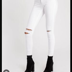 ARTICLES OF SOCIETY white skinny stretch distressed denim Jeans 28